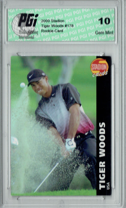 Tiger Woods 2000 Stadion World Stars #178 Only 1000 Made Rookie Card PGI 10