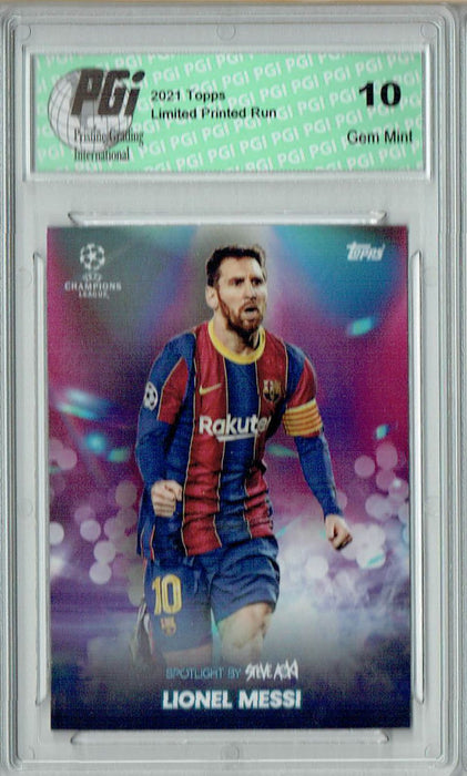 Lionel Messi 2021 Topps Aoki's Football Festival Rare Trading Card PGI 10