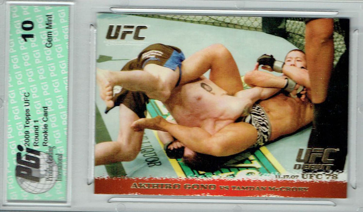 Akihiro Gono Tamdan McCrory 2009 Topps UFC #71 Gold 432 Made Rookie Card PGI 10