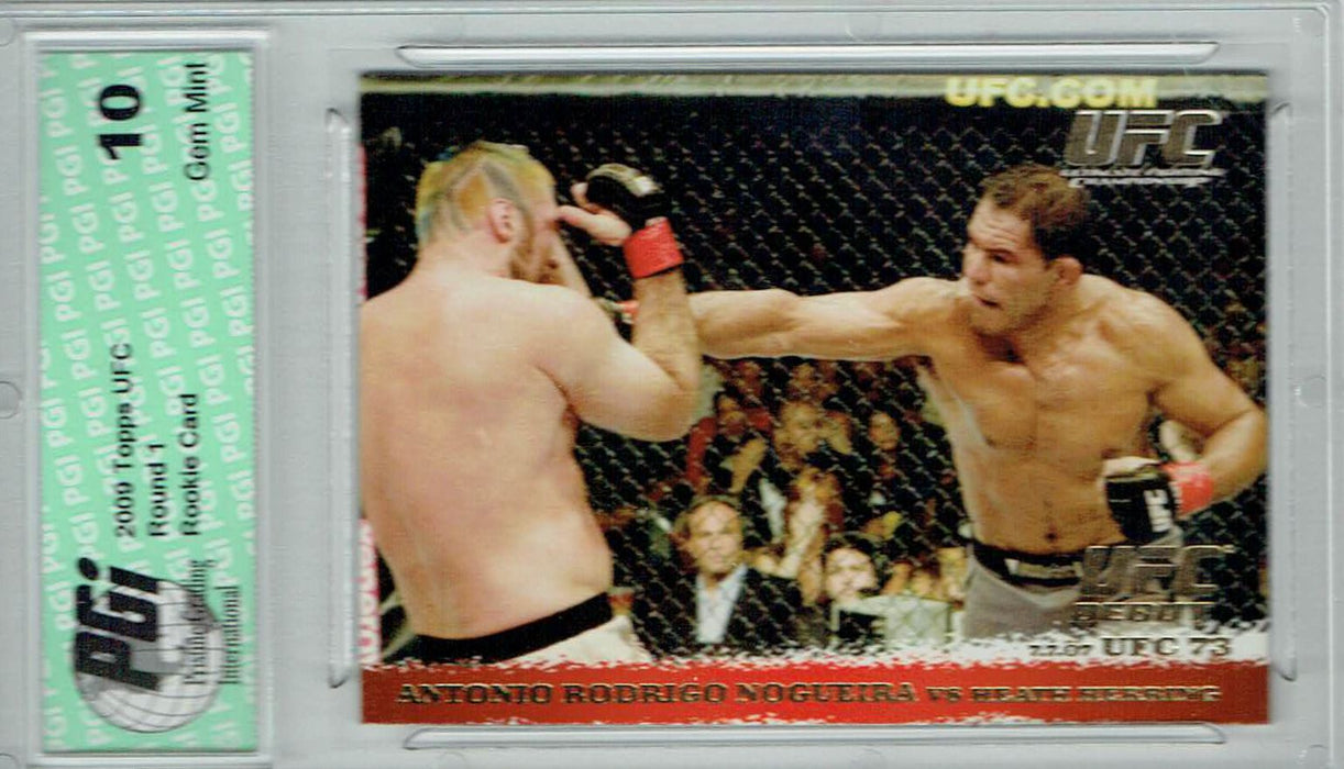 Antonio Nogueira Heath Herring 2009 Topps UFC #69 Gold 1/432 Rookie Card PGI 10