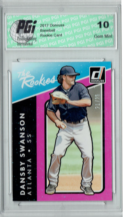 Dansby Swanson 2017 Donruss #TR-3 SP, Only 25 Made Rookie Card PGI 10