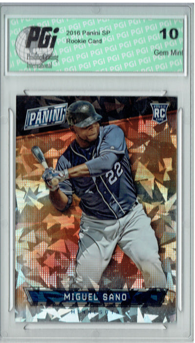 Miguel Sano 2016 Panini Cracked Ice #68 Only 25 Made Rookie Card PGI 10