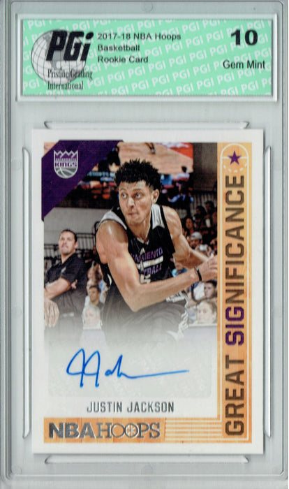 Justin Jackson 2017 Hoops #GS-JJC Great Significance Auto Rookie Card PGI 10
