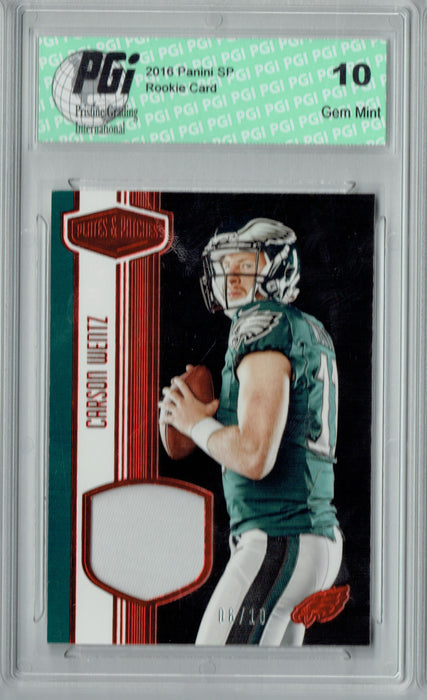 Carson Wentz 2016 Panini #RM-CW Patches Only 10 Made Rookie Card PGI 10