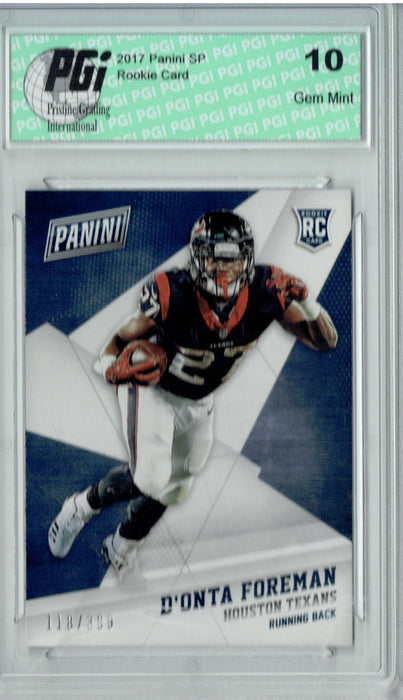 D'Onta Foreman 2017 Panini Black Friday #66 Only 399 Made Rookie Card PGI 10