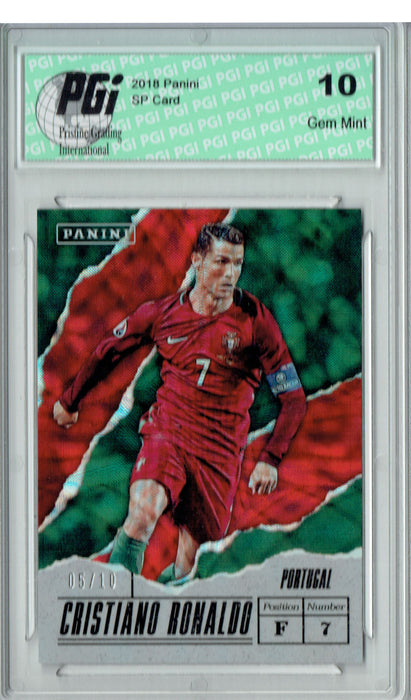 Cristiano Ronaldo 2018 Panini SP #CR #5/10 SSP Rare Card PGI 10