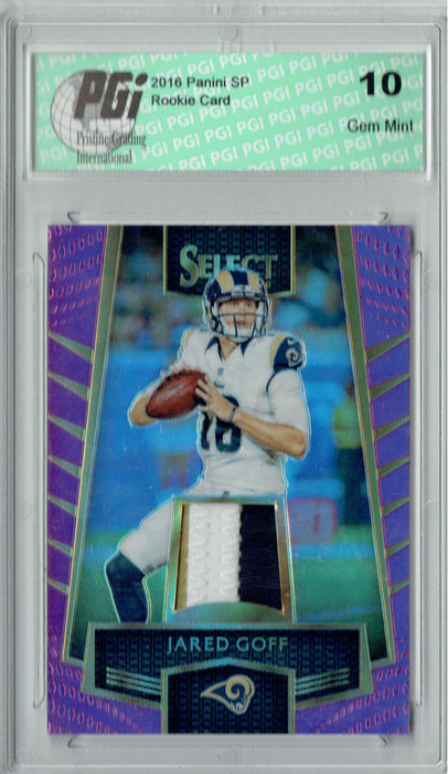 Jared Goff 2016 Select #25 3 Color Patch #25/60 Rookie Card PGI 10