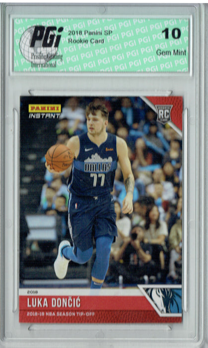 Luka Doncic 2018 Panini Tip-Off #10, 1 of 330 Made Rookie Card PGI 10