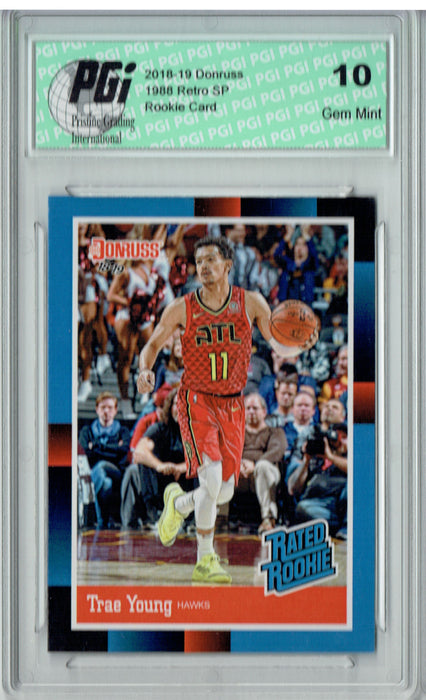 Trae Young 2018 Donruss #RR5 1988 Rated Rookie Retro Rookie Card PGI 10
