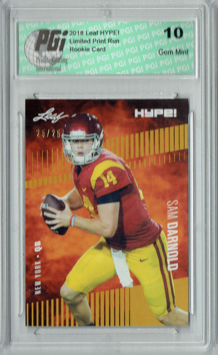 Sam Darnold 2018 Leaf HYPE! #4 Gold SP, Only 25 Made Rookie Card PGI 10