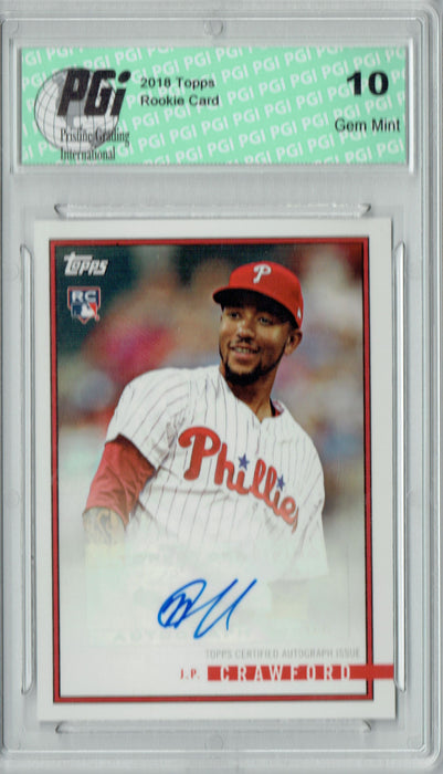 J.P. Crawford 2018 Topps Rookie Review #44-A Auto SP Rookie Card PGI 10