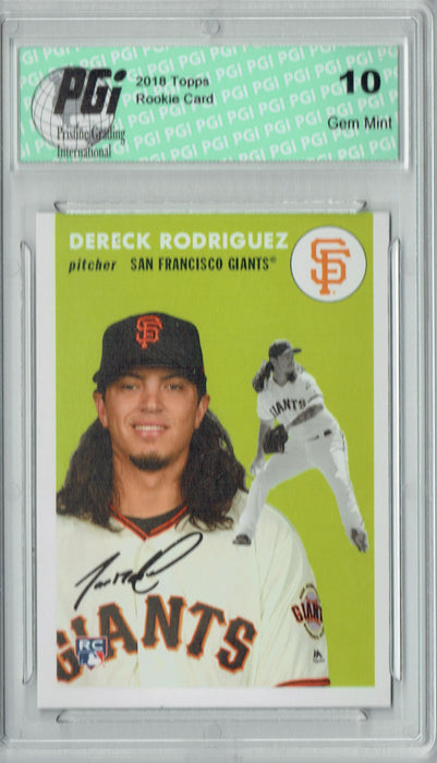 Dereck Rodriguez 2018 Topps #255 1954 Throwback, 842 Made Rookie Card PGI 10