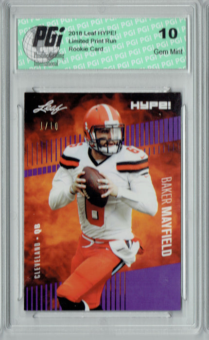 @ Baker Mayfield 2018 Leaf HYPE! #3A The #1 of 10 Rookie Card PGI 10