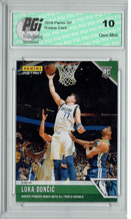 @  Luka Doncic 2018 Panini Instant #124 Green SSP Only 10 Made Rookie PGI 10