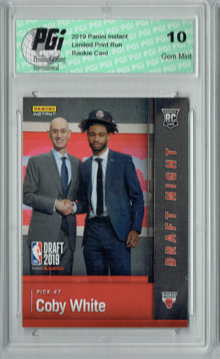 Coby White 2019 Panini Instant #DN-CW 1 of  141 Made Rookie Card PGI 10