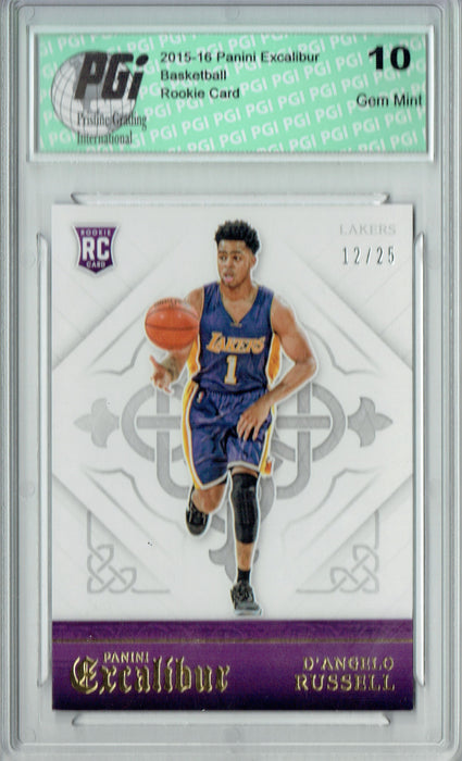 D'Angelo Russell 2015 Excalibur #177 #12 of 25 Made Rookie Card PGI 10