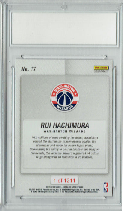 Rui Hachimura 2019 Panini Instant #17 Double Double 1 of 1211 Rookie Card PGI 10