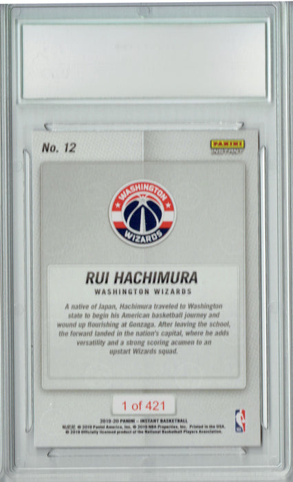 Rui Hachimura 2019 Panini Instant #12 Tip-Off 1/421 Made Rookie Card PGI 10