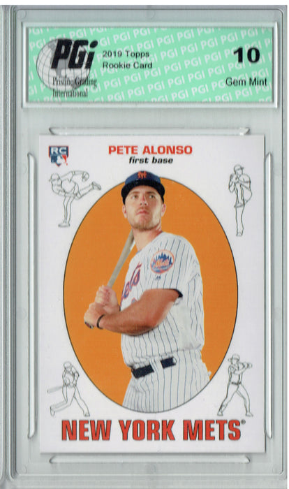 Pete Alonso 2019 Topps #308 Throwback SP 1218 Made Rookie Card PGI 10