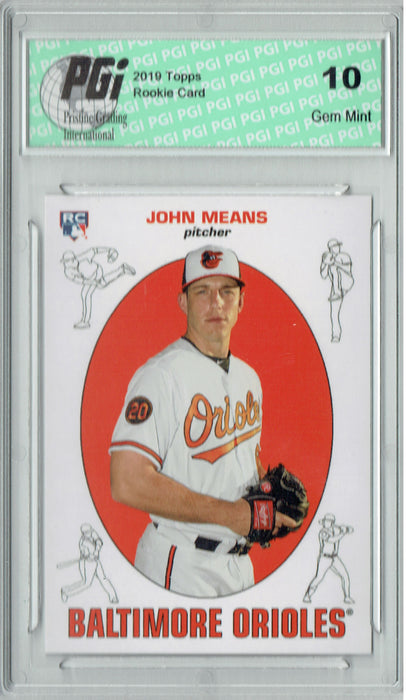 John Means 2019 Topps #313 Throwback SP 1218 Made Rookie Card PGI 10