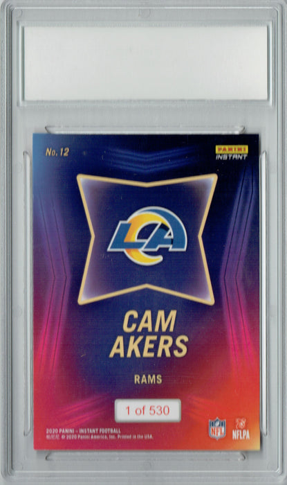 Cam Akers 2020 Panini Instant #12 NFL Draft 530 Made Rookie Card PGI 10