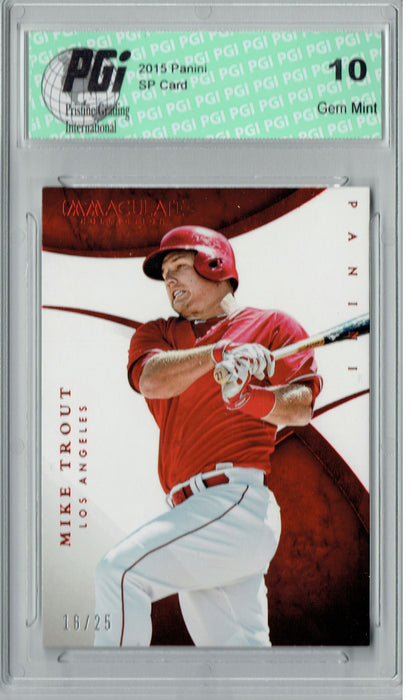 Mike Trout 2015 Panini #1 Immaculate Only 25 Made Card PGI 10