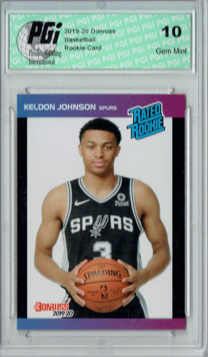 Keldon Johnson 2019 Donruss #24 Retro Rated Rookie 1/3431 Rookie Card PGI 10