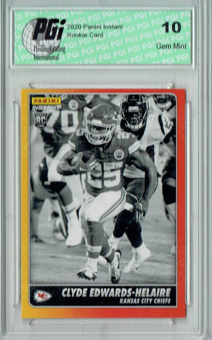Clyde Edwards-Helaire 2020 Panini Black/White #BW12 1/518 Rookie Card PGI 10