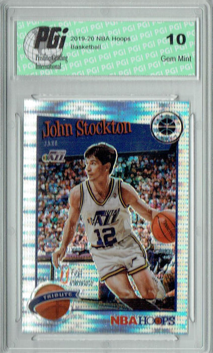 John Stockton 2019 NBA Hoops #292 Pulsar Premium Stock Card PGI 10