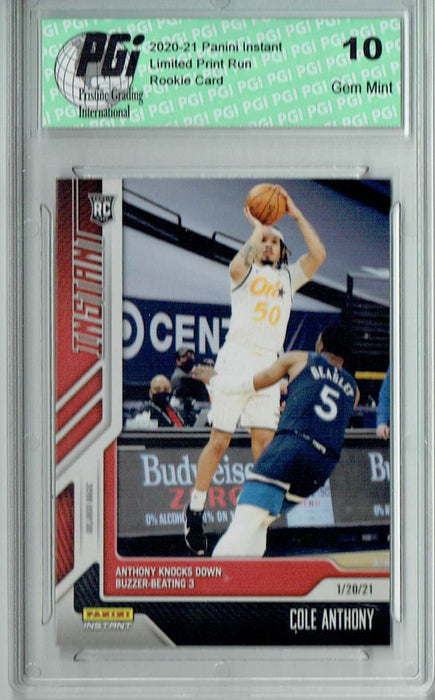 Cole Anthony 2020 Panini Instant #50 Just 157 Made! Rookie Card PGI 10