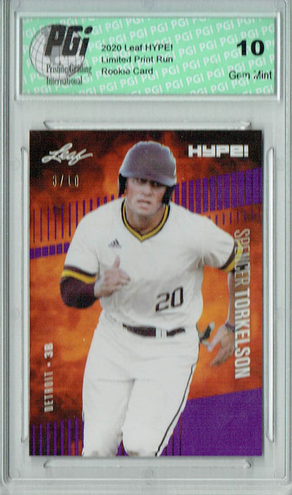 Spencer Torkelson 2020 Leaf HYPE! #41A Purple SP Only 10 Made Rookie Card PGI 10