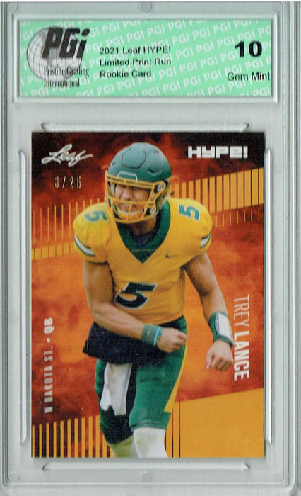 Trey Lance 2021 Leaf HYPE! #51 Gold SP, Only 25 Made Rookie Card PGI 10