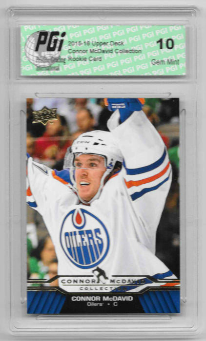Connor McDavid 2015-16 Upper Deck Collection #CM-12 Rookie Card PGI 10 Oilers