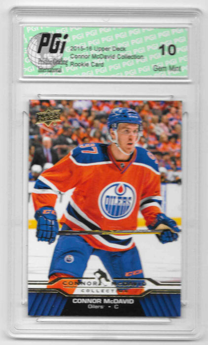 Connor McDavid 2015-16 Upper Deck Collection #CM-20 Rookie Card PGI 10 Oilers