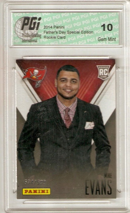Mike Evans 2014 Panini Super Short Print Only 599 Made Rookie Card PGI 10