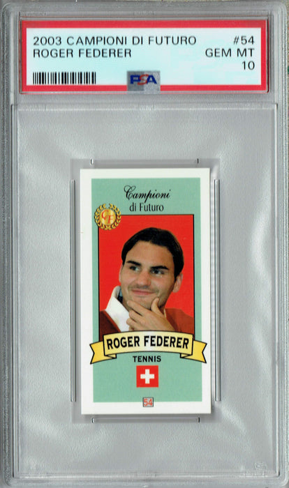 PSA 10 GEM-MT Roger Federer 2003 Campioni Di Futuro #54 Rookie Card Red Back