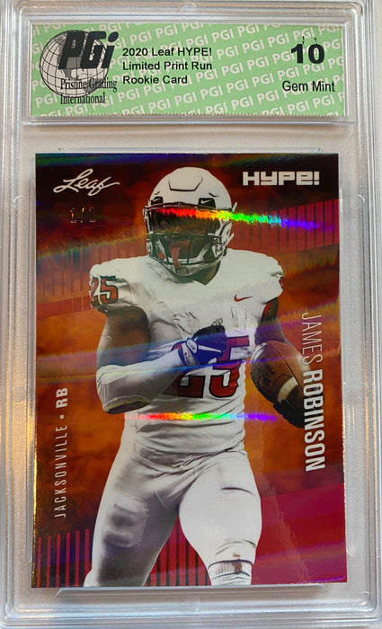 James Robinson 2020 Leaf HYPE! #39 Red Shimmer 1 of 1 Rookie Card PGI 10
