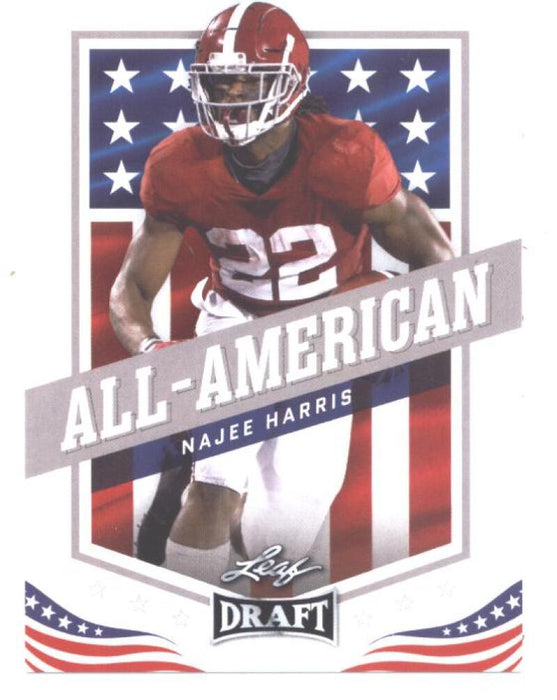 25) Rookie Card Investor lot Najee Harris 2021 Leaf Football #45 All-American