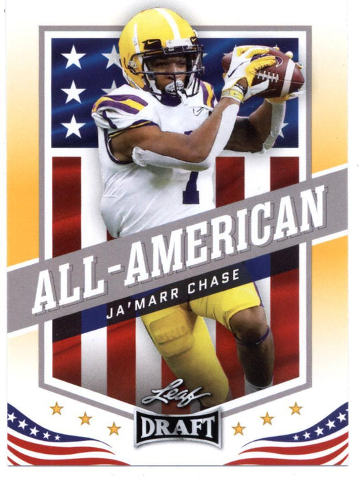Mint+ GOLD Rookie Card Ja'Marr Chase 2021 Leaf Football #41 All-American
