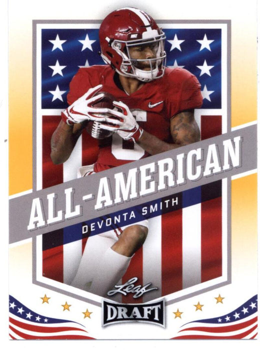25) GOLD Rookie Card Investor lot DeVonta Smith 2021 Leaf Football #42 All-American