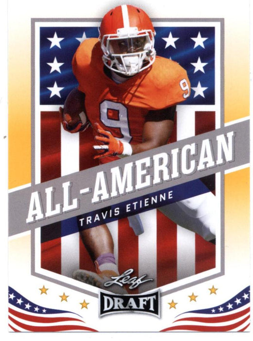 Mint+ GOLD Rookie Card Travis Etienne 2021 Leaf Football #44 All-American