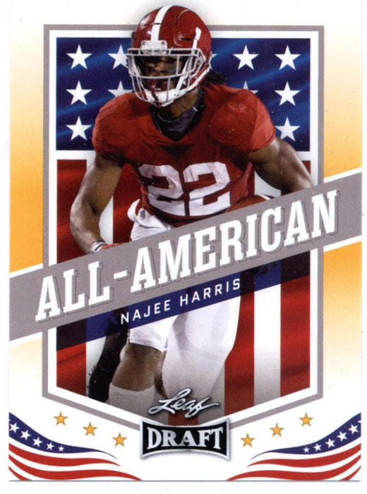 25) GOLD Rookie Card Investor lot Najee Harris 2021 Leaf Football #45 All-American