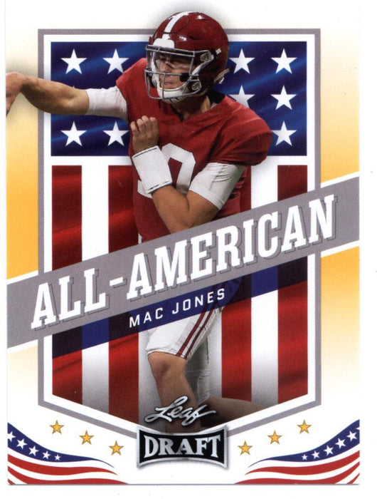 Mint+ GOLD Rookie Card Mac Jones 2021 Leaf Football #46 All-American