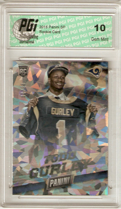 2015 Panini Cracked Ice Rookie Card #31 Only 25 Made Todd Gurley PGI 10
