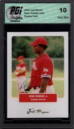 RYAN HOWARD 2004 Just Minors Auto Autograph Rookie Card