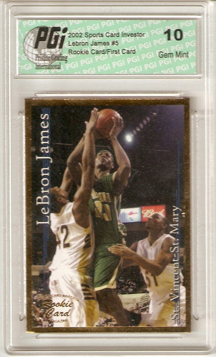 LeBron James 2002 SCI Gold Foil Rookie Card PGI 10 His 1st Card Ever Made