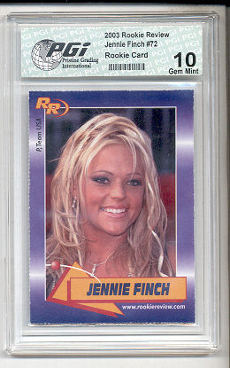 Jennie Finch Rookie Review Card #72 PGI 10 softball jenny