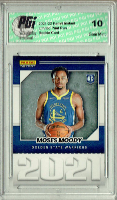 Moses Moody 2021 Panini Instant #YO-14 Year One 1/387 Made Rookie Card PGI 10