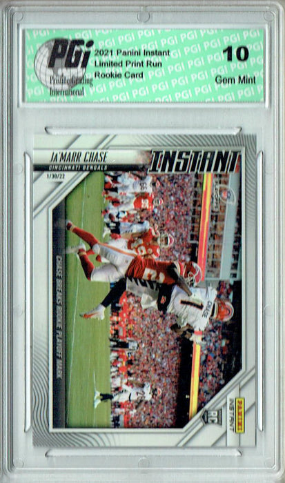 Ja'Marr Chase 2021 Panini Instant #197 1 of Just 995 Made Rookie Card PGI 10