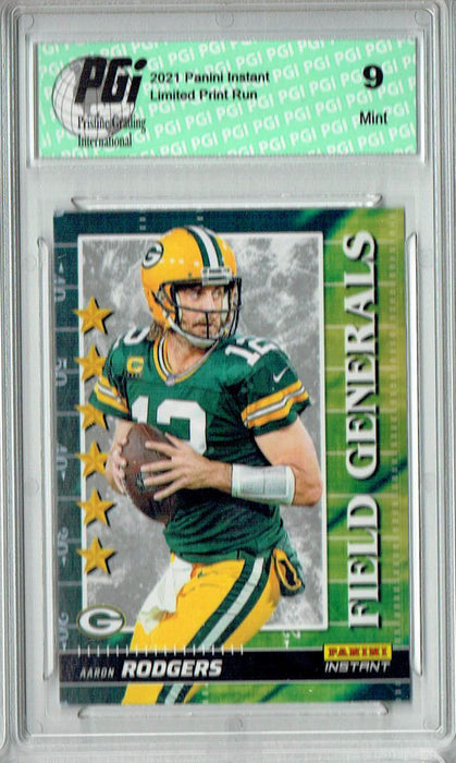 PGI 9 Aaron Rodgers 2021 Panini Instant #FG12 Field Generals 1/2088 Packers Card